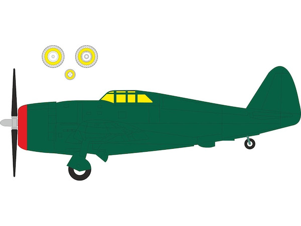 Mask P47D Thunderbolt Razorback canopy and wheels TFace (Miniart) EX1144