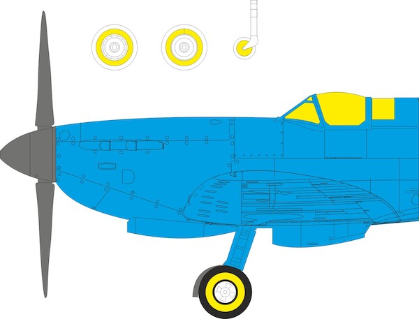 Mask Supermarine Spitfire Mk.lXe canopy and wheels  (Airfix)  EX1159