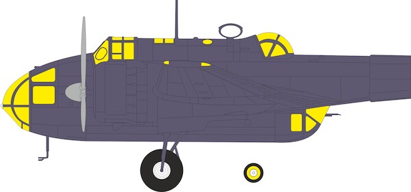 Mask Handley Page Hampden B. MK1 canopy, other glassparts and wheels  (ICM)  EX1163