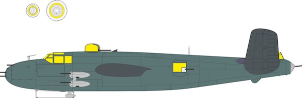 Mask B25J Mitchell Strafer canopy, other glassparts and wheels TFace (Eduard)  EX1165
