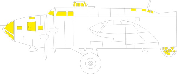 Mask Boeing B17F canopy, other glassparts (Revell) EX1166