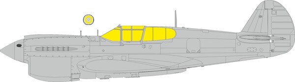 Mask P40K Warhawk Canopy and tailwheel TFace (Eduard) EX1171