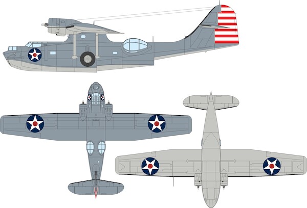Mask PBY5A Catalina National Insignia (Stars with red centre) (Revell, Monogram, Eduard)  EX1184