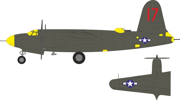 Mask B25C-45 Marauder US Insignia (Stars & Bars) and Tail Markings (ICM)  EX1189