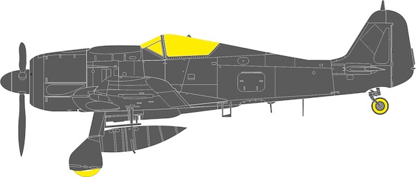Mask Focke Wulf FW190A-8 Canopy and wheels TFace  (Hobby Boss)  EX1190