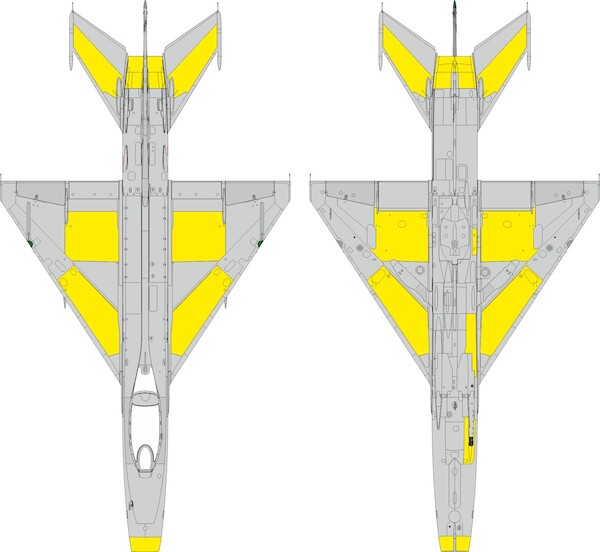 Mask Mikoyan MiG-21F surface panels (Eduard) EX1193