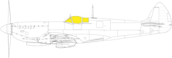 Mask  Spitfire MKVIII Canopy and wheels TFace (Eduard)  EX923