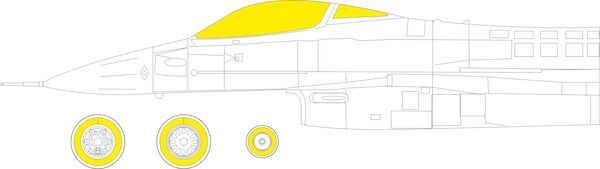 Mask F16A MLU Fighting Falcon Canopy and wheels (Kinetic) EX929