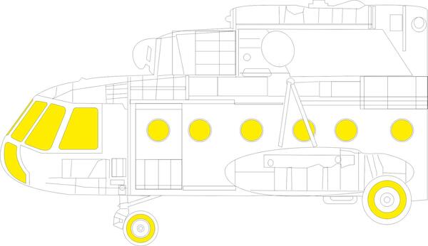 Mask Mil Mi8MT 'Hip' Canopy and wheels TFace (Zvezda) EX933
