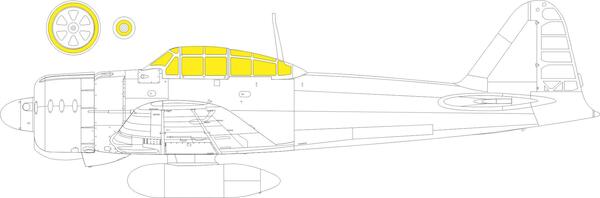 Mask Mitsubishi A6M2-n Rufe Canopy TFace (Eduard)  EX934