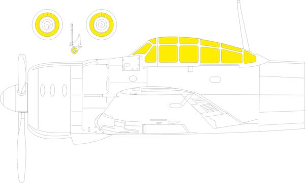 Mask Mitsubishi A6M2b Zero  Canopy and wheels TFace (Academy)  EX937