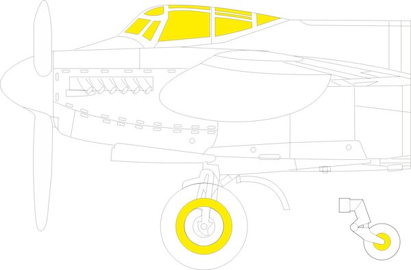 Mask Mosquito B Mk.IV / PR Mk.IV Canopy and wheels TFace (Tamiya) EX938