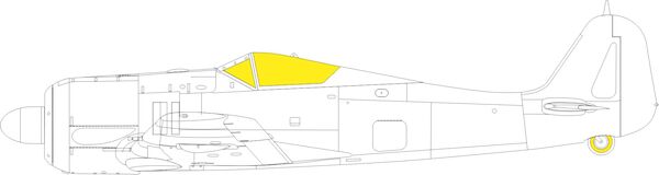 Mask Focke Wulf FW190A-4  Canopy and wheels (Eduard)  EX939