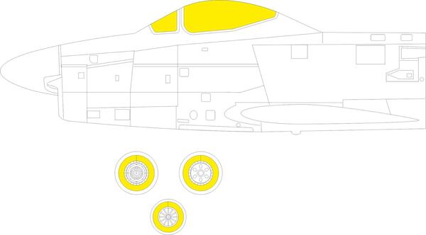 Mask F86D Sabredog Canopy and wheels (Revell) EX940