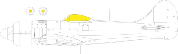Mask Hawker Tempest MKII Canopy and wheels  (Eduard - Weekend)  EX952