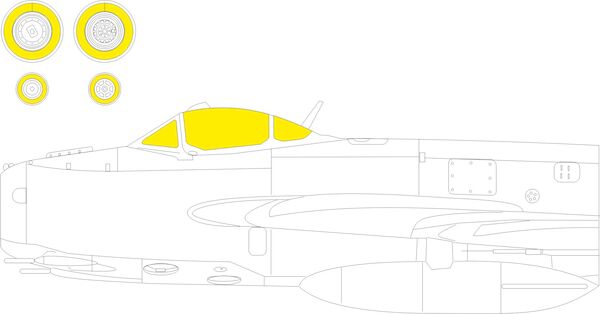 Mask Mikoyan MiG17F Canopy and wheels TFace (AMMO) EX958