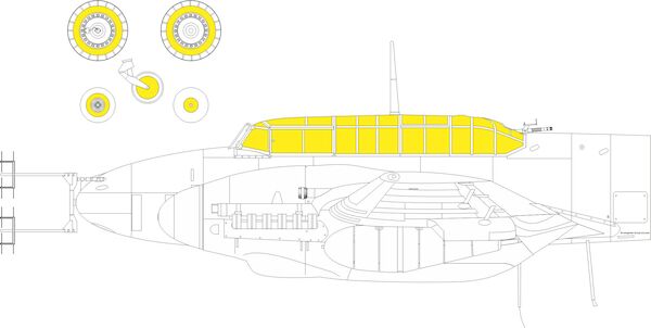 Mask Messerschmitt BF110G-4 Canopy and wheels  (Eduard - Weekend)  EX963