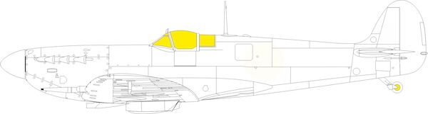 Mask Spitfire MKVc Canopy and wheels  (Eduard - Weekend)  EX977