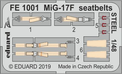 Detailset Mikoyan MiG17F Seatbelts (Hobby Boss)  FE1001