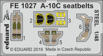 Detailset A10C Thunderbolt II Seatbelts (Italeri)  FE1027