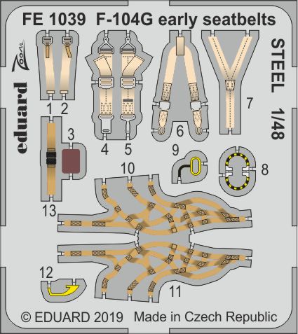 Detailset F104G Starfighter Early seatbelts (Kinetic) FE1039