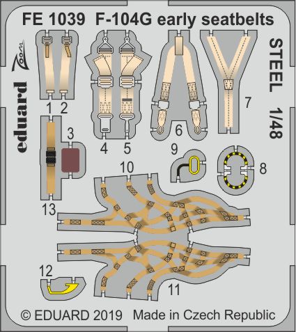 Detailset F104G Starfighter Early seatbelts (Kinetic)  FE1039