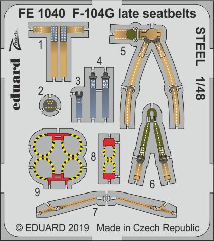 Detailset F104G Starfighter late seatbelts (Kinetic) FE1040