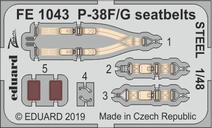 Detailset P38F/G Lightning Seatbelts (Tamiya)  FE1043