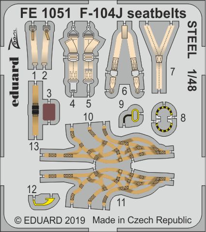 Detailset F104J Starfighter Seatbelts (Kinetic) FE1051