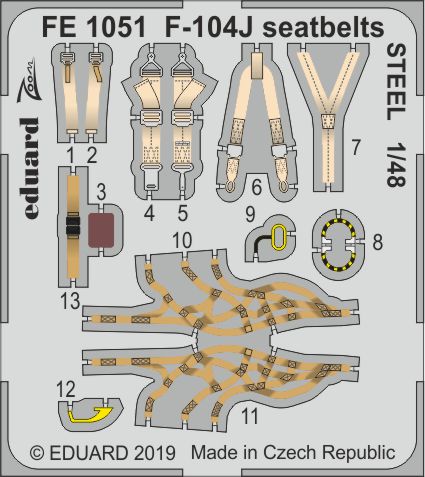 Detailset F104J Starfighter Seatbelts (Kinetic)  FE1051