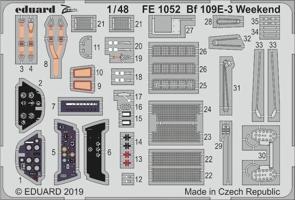 Detailset Messerschmitt BF109E-3 (Weekend) (Eduard)  FE1052