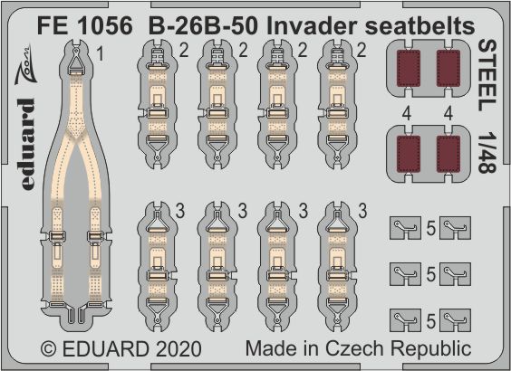 Detailset Douglas B26B-50 Invader Seatbelts (ICM)  FE1056