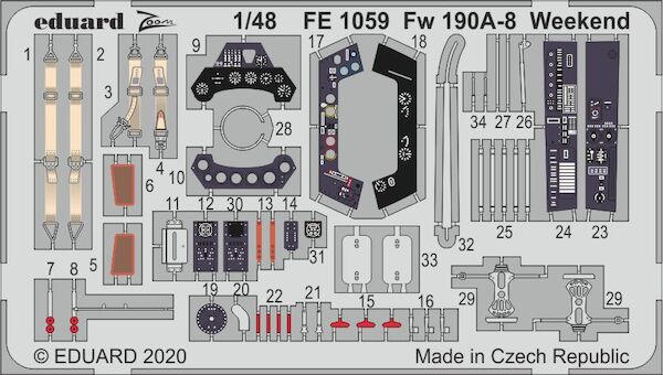 Detailset Focke Wulf FW190A-8 (Eduard - weekend)  FE1059