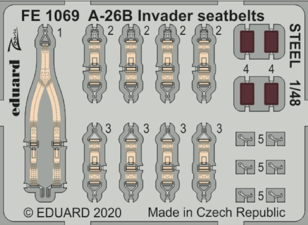 Detailset Douglas A26B Invader Seatbelts (ICM)  FE1069