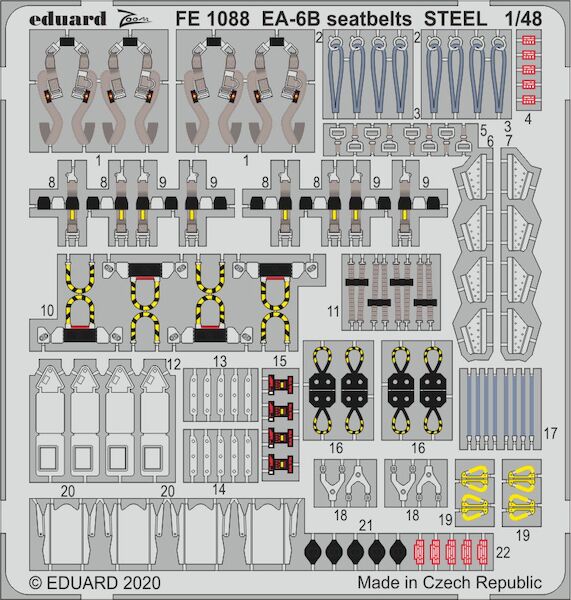 Detailset Grumman EA6B Prowler  Seatbelts (Kinetic)  FE1088