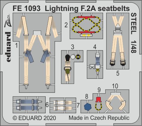 Detailset Lightning F2A Seatbelts (Airfix) FE1093