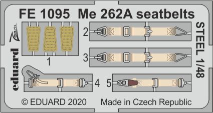Detailset Messerschmitt Me262A Seatbelts (Hobby Boss)  FE1095