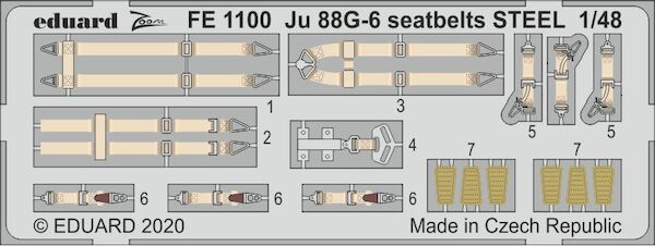 Detailset Junkers Ju8G-6 Seatbelts (Dragon)  FE1100