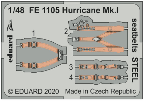Detailset Hawker Hurricane MKI Seatbelts (Airfix) FE1105