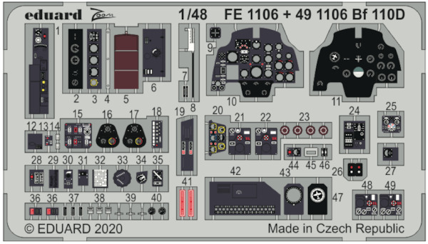 Detailset Messerschmitt BF110D Interior (Dragon)  FE1106