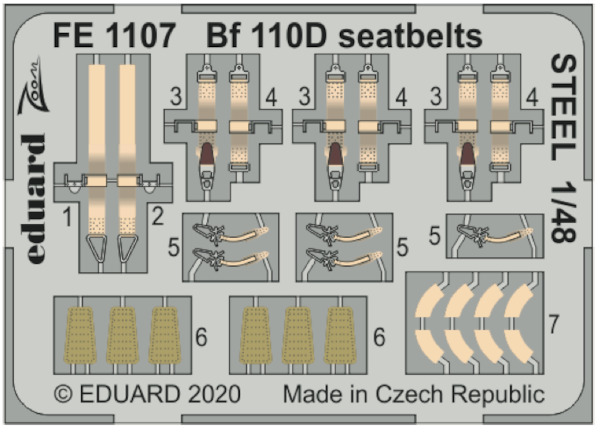 Detailset Messerschmitt BF110D Seatbelts (Dragon)  FE1107