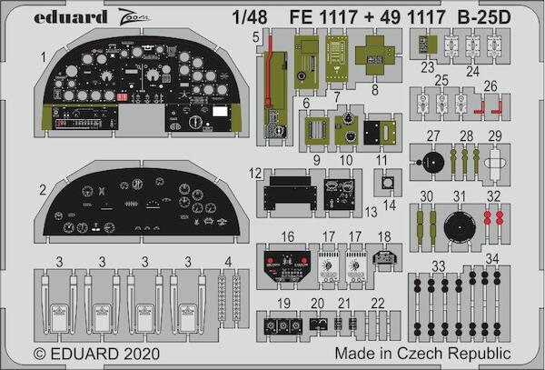 Detailset North-American B-25D Mitchell Interior (Accurate Miniatures, Revell)  FE1117