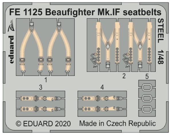 Detailset Bristol Beaufighter MK1F Seatbelts (Revell) FE1125