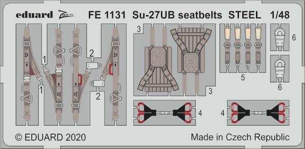 Detailset Sukhoi Su27UB Seatbelts (Kitty Hawk)  FE1131