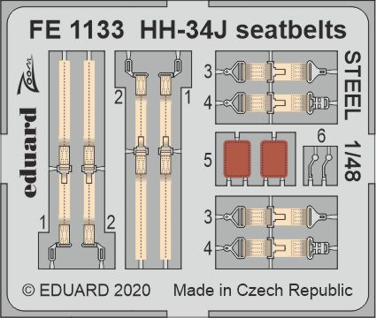 Detailset Sikorsky HH34J Seatbelts (Trumpeter, MRC) FE1133