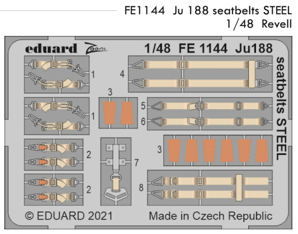 Detailset Junkers Ju188 Seatbelts (Revell, Dragon) FE1144