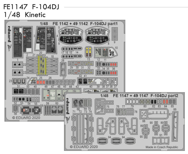Detailset Lockheed F104DJ Starfighter Interior (Kinetic)  FE1147