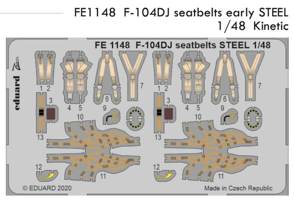 Detailset Lockheed F104DJ Starfighter Seatbelts - early- (Kinetic) FE1148