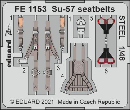 Detailset Sukhoi Su57 Felon Seatbelts (Zvezda) FE1153