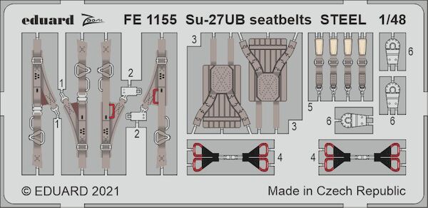 Detailset Sukhoi Su27UB Flanker Seatbelts (Great Wall hobby) FE1155